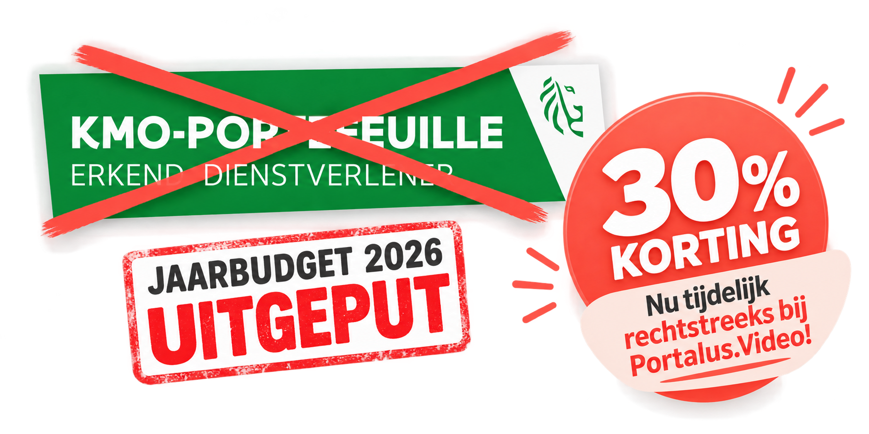 Jaarbudget kmo-portefeuille 2026 uitgeput: nu 30% korting bij Portalus.Video